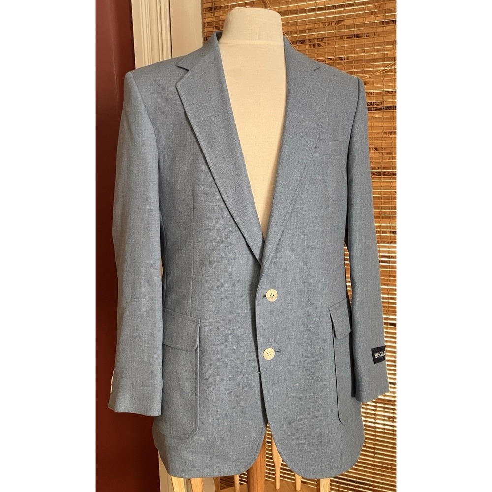 Haggar Men's Sport Coat Blazer Blue 42 Long USA Made Two Button Jacket NWT - Picture 1 of 11